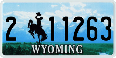 WY license plate 211263