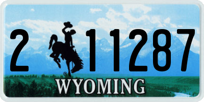 WY license plate 211287