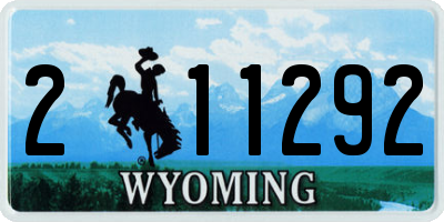 WY license plate 211292