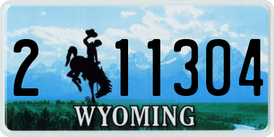 WY license plate 211304