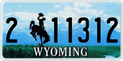 WY license plate 211312