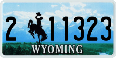 WY license plate 211323