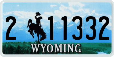 WY license plate 211332
