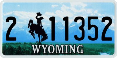WY license plate 211352