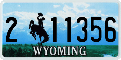 WY license plate 211356