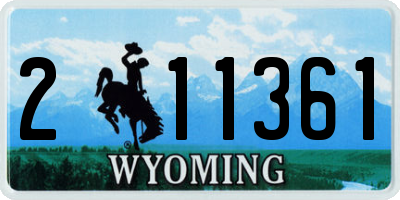 WY license plate 211361