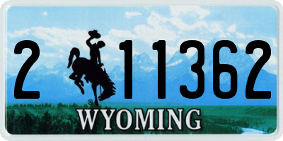 WY license plate 211362