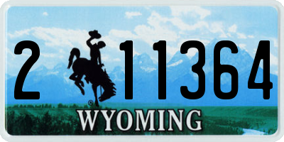 WY license plate 211364