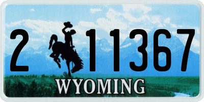 WY license plate 211367