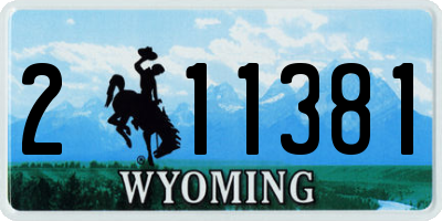 WY license plate 211381