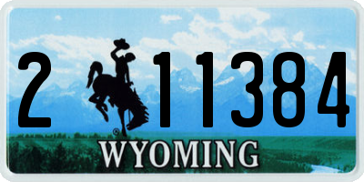 WY license plate 211384