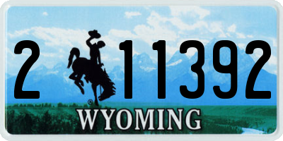 WY license plate 211392