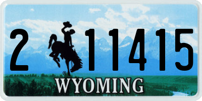 WY license plate 211415