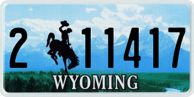 WY license plate 211417