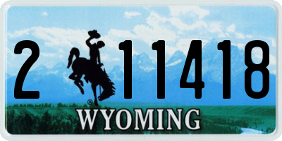 WY license plate 211418