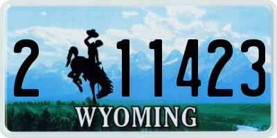 WY license plate 211423