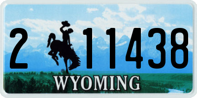 WY license plate 211438