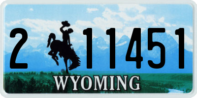 WY license plate 211451