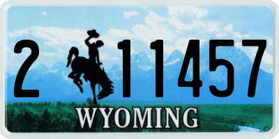 WY license plate 211457
