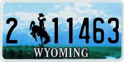 WY license plate 211463