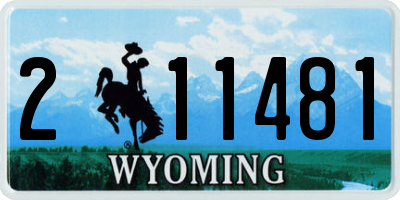 WY license plate 211481