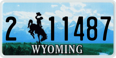 WY license plate 211487