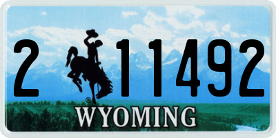 WY license plate 211492