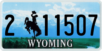 WY license plate 211507