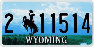 WY license plate 211514