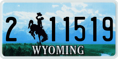 WY license plate 211519