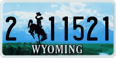 WY license plate 211521