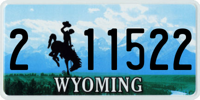 WY license plate 211522