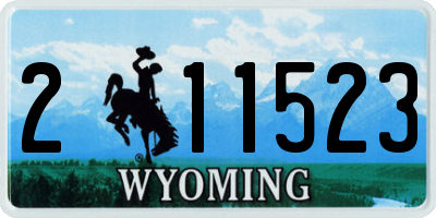 WY license plate 211523