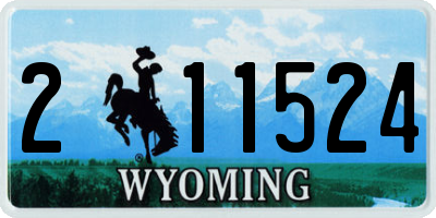 WY license plate 211524