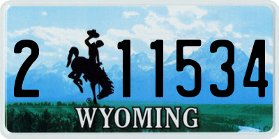 WY license plate 211534