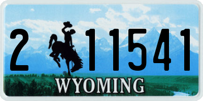 WY license plate 211541
