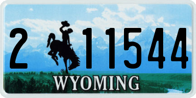 WY license plate 211544