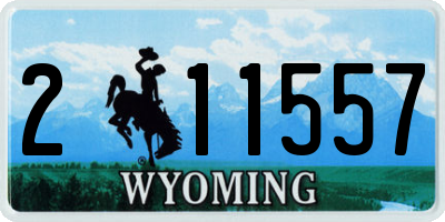 WY license plate 211557