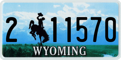 WY license plate 211570