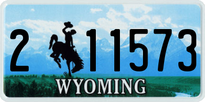 WY license plate 211573