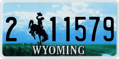 WY license plate 211579