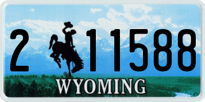 WY license plate 211588