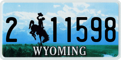 WY license plate 211598
