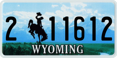 WY license plate 211612