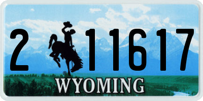 WY license plate 211617