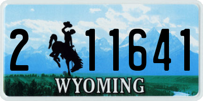 WY license plate 211641
