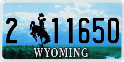 WY license plate 211650