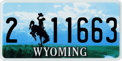 WY license plate 211663