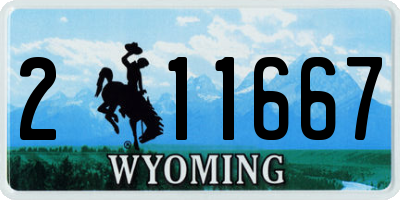 WY license plate 211667
