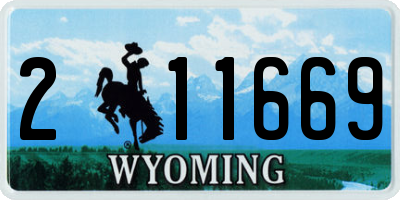 WY license plate 211669